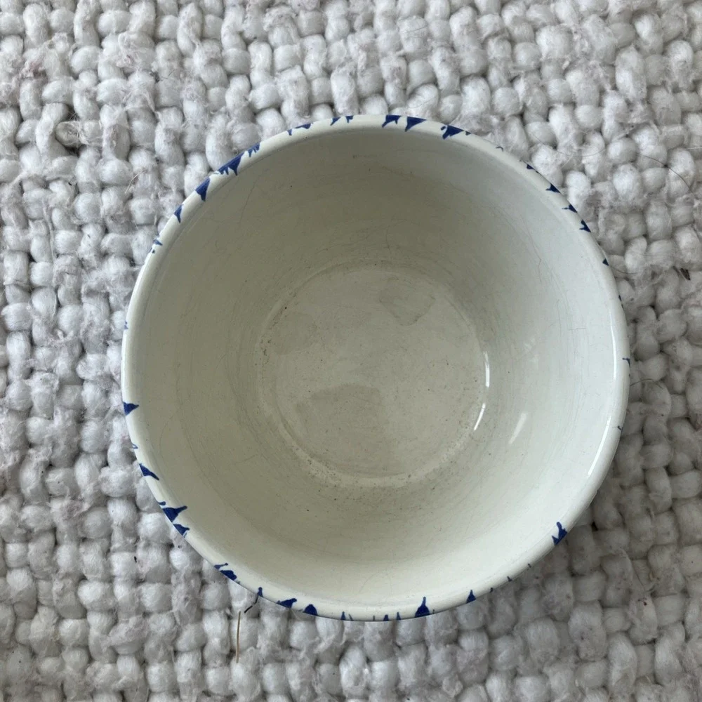 Pottery‎ Barn Sponge Ware Pottery Bowl Spatterware Farmhouse Chip